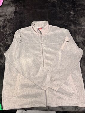 Men's Light Heather Gray Zip-Up Fleece Jacket